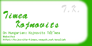 timea kojnovits business card